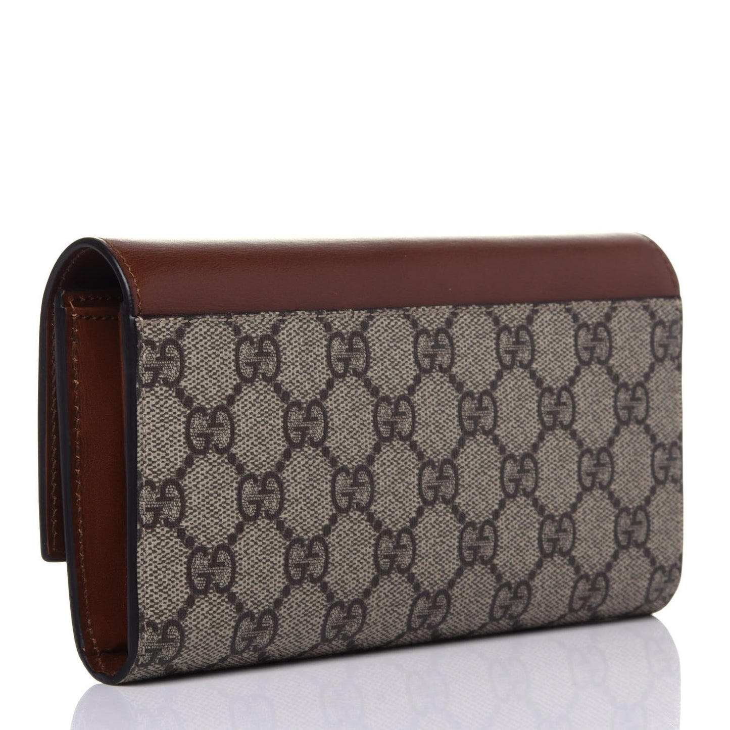 Calfskin GG Supreme Monogram Continental Wallet Brown