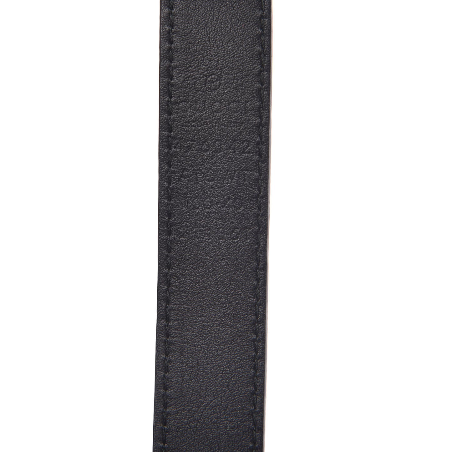 Calfskin Pearl Double G 20mm Belt 100 40 Black Cream