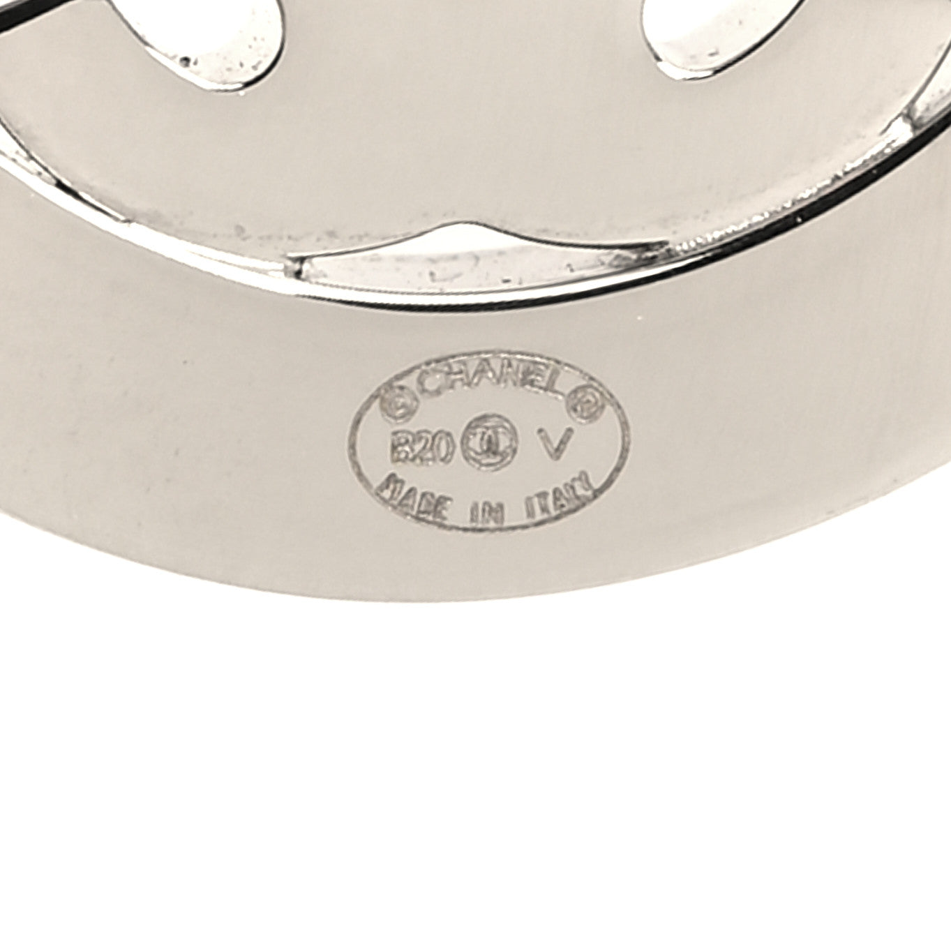 Chanel Crystal CC Round Earrings Silver 4 of 4
