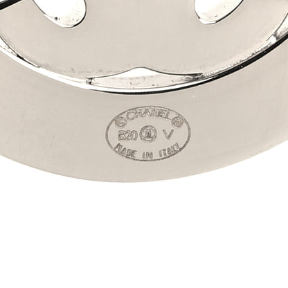 Chanel Crystal CC Round Earrings Silver 4 of 4