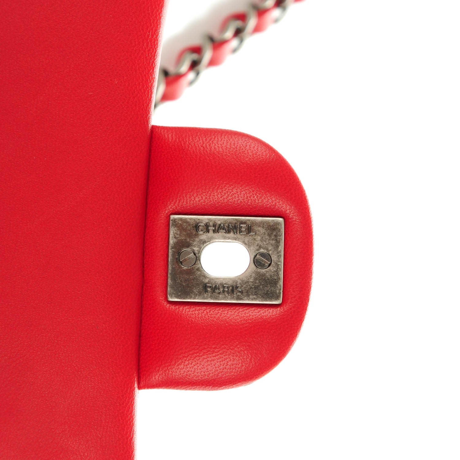 Chanel Lambskin Quilted Mini Rectangular Flap Red 6 of 8
