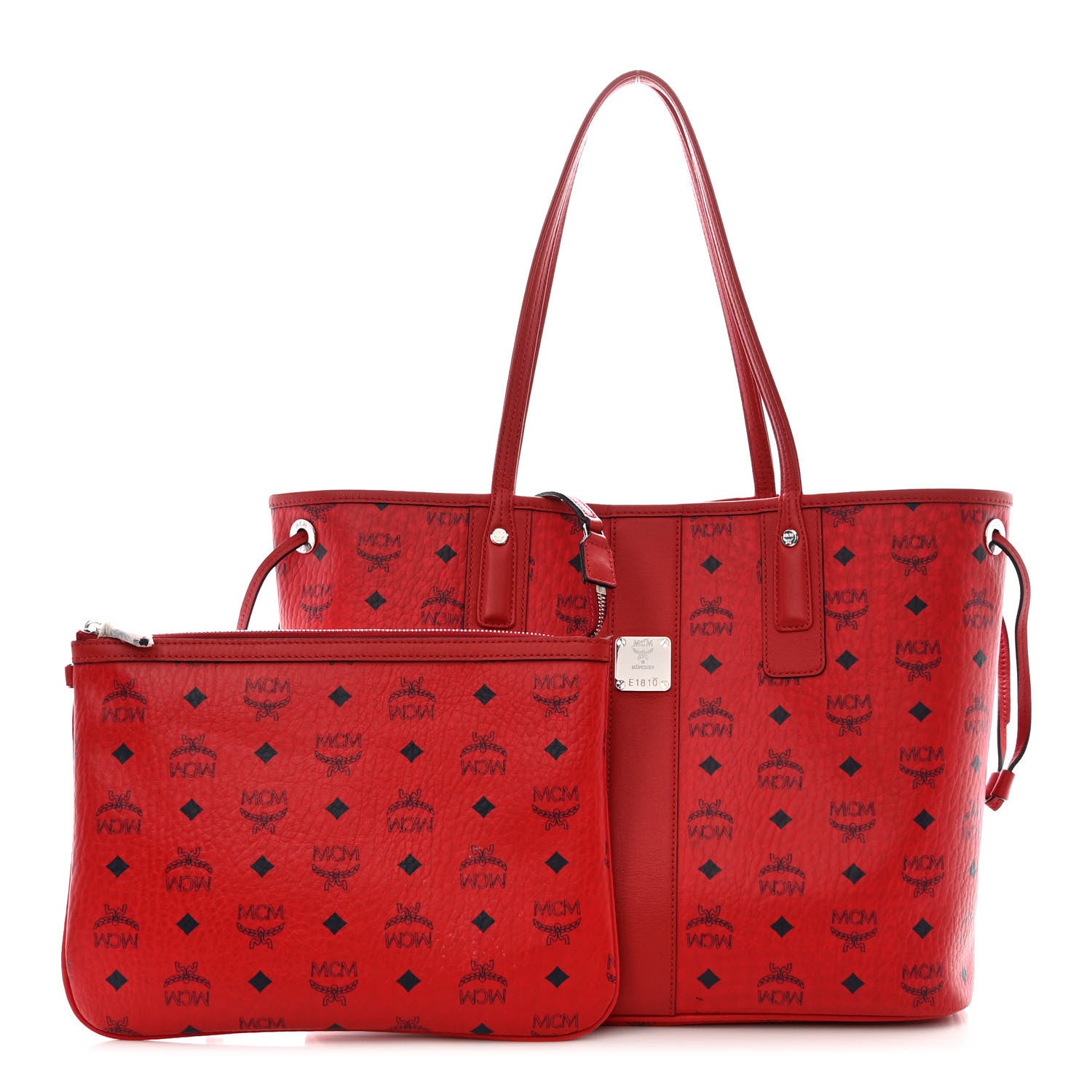 MCM Visetos Large Liz Reversible Shopper Tote Ruby Red 1 of 20