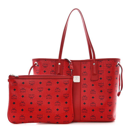 MCM Visetos Large Liz Reversible Shopper Tote Ruby Red 1 of 20