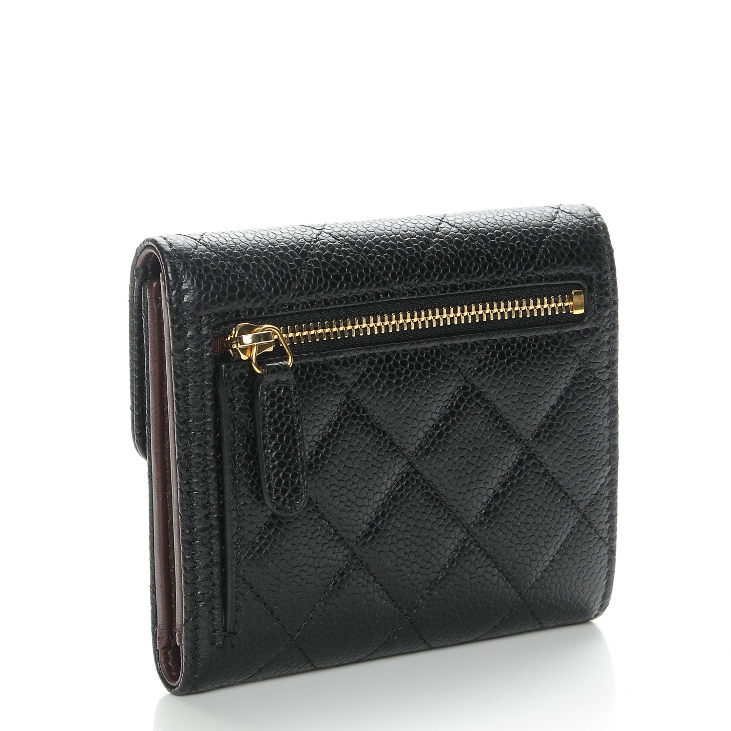 Chanel Caviar Quilted Compact Flap Wallet Black 3 of 8