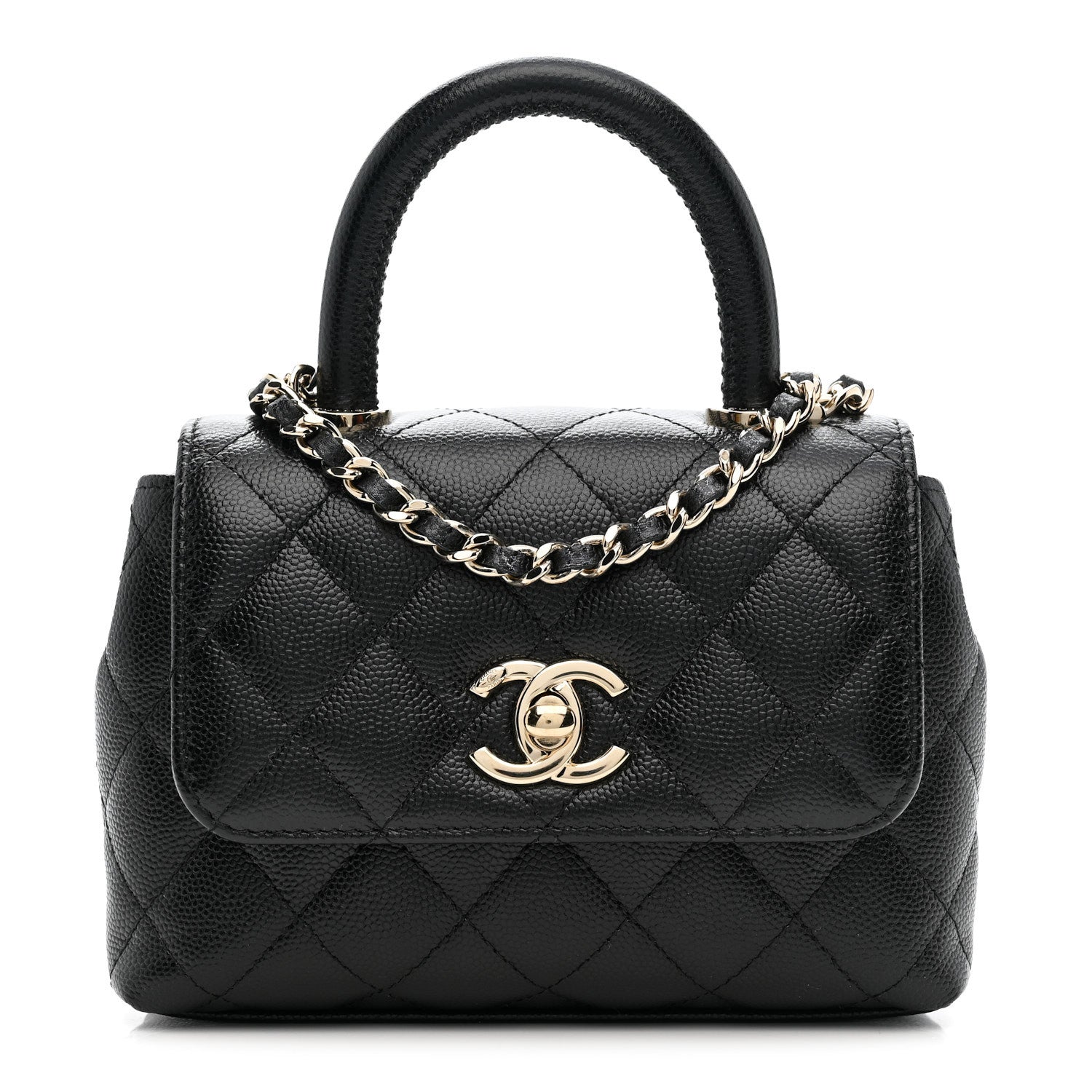 Chanel Caviar Quilted Coco Handle Clutch With Chain Black 1 of 10