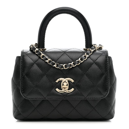 Chanel Caviar Quilted Coco Handle Clutch With Chain Black 1 of 10