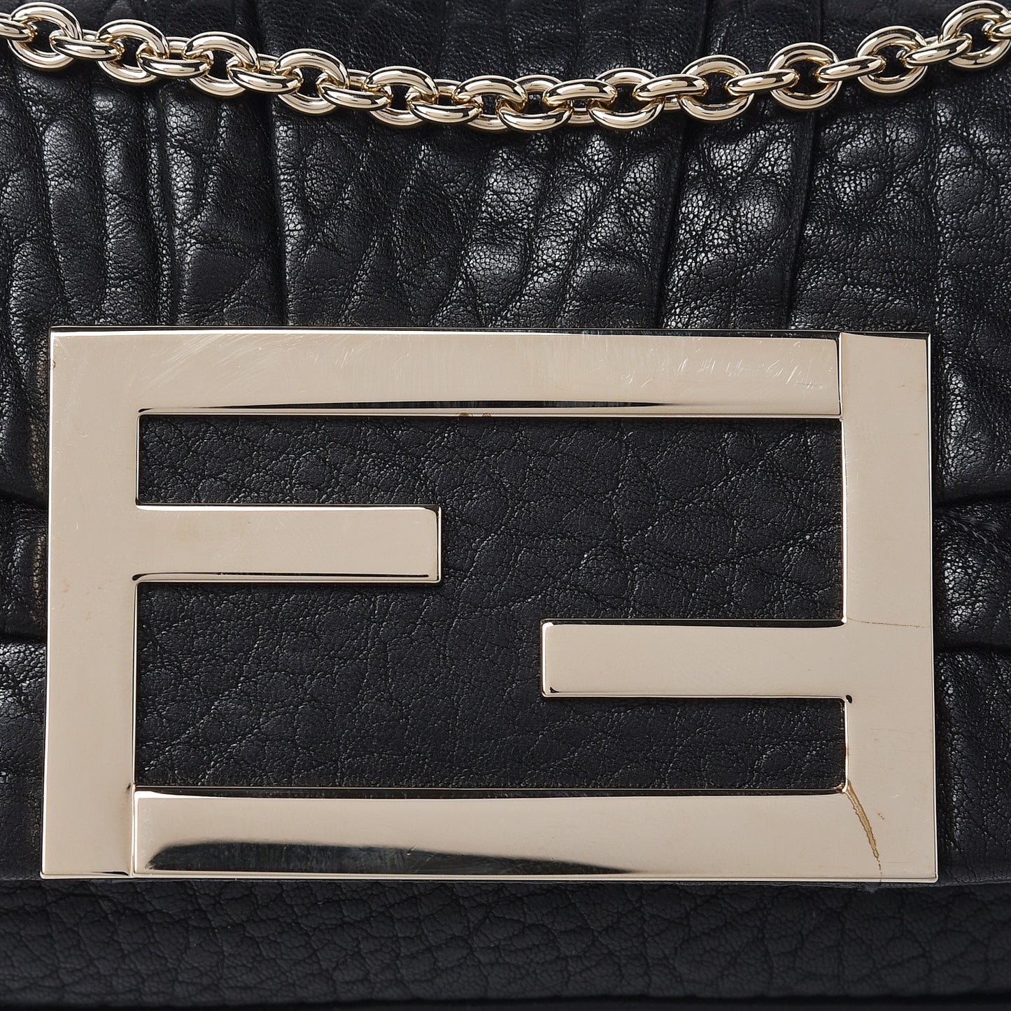 Crinkled Lambskin Mia Pochette Black