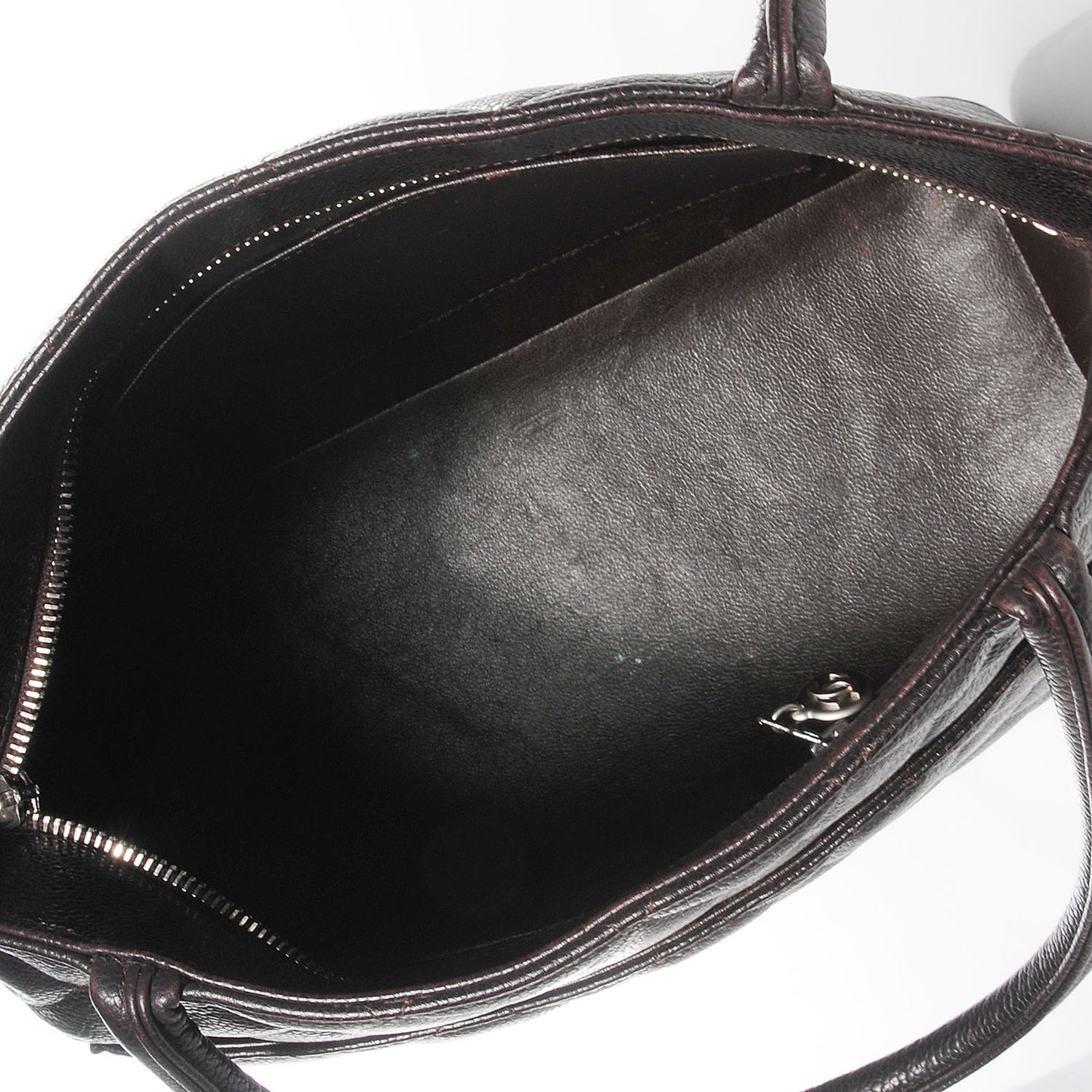 Caviar Medallion Tote Dark Brown