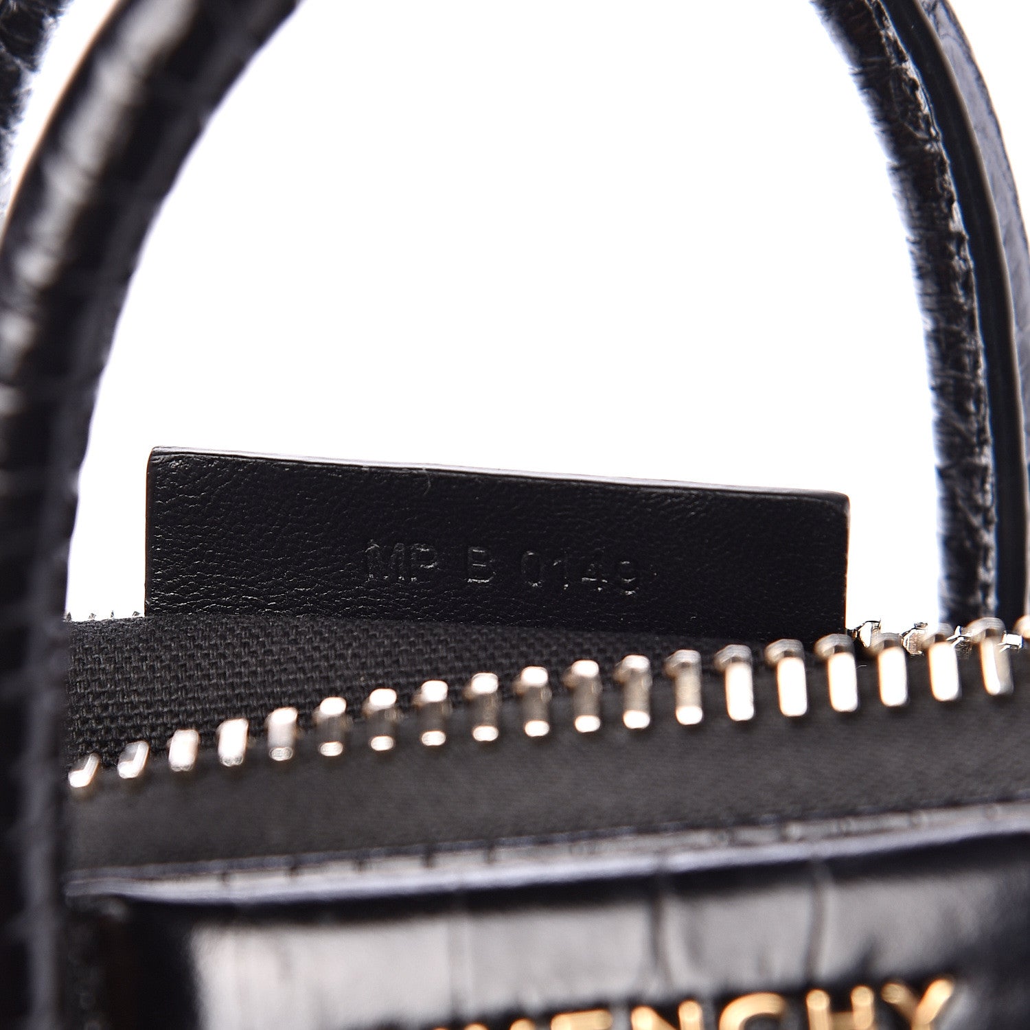 Givenchy Calfskin Crocodile Embossed Mini Antigona Black 6 of 13