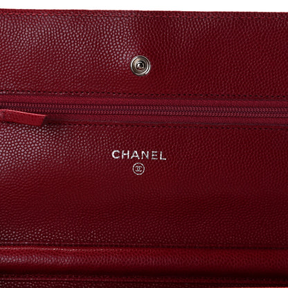 Chanel Caviar Quilted Wallet On Chain WOC Dark Red 5 of 8