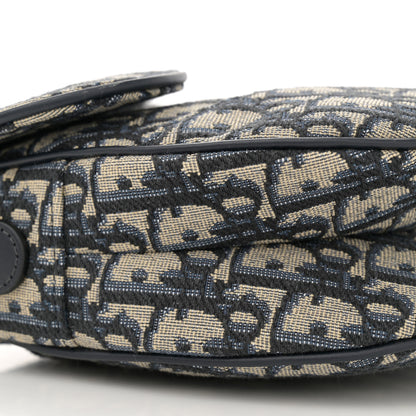 Christian Dior Oblique Saddle Bag With Strap Blue 9 of 10