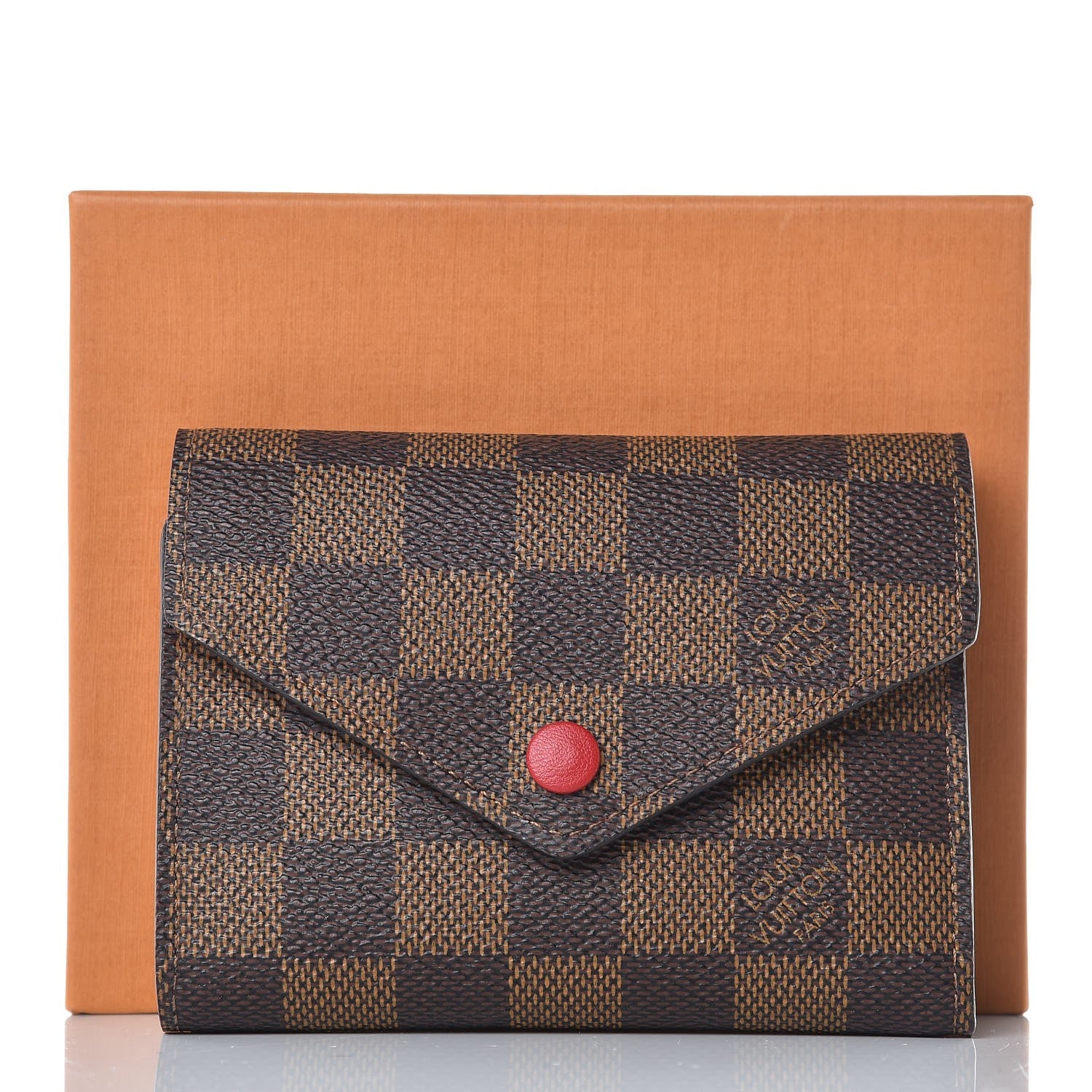 Louis Vuitton Damier Ebene Victorine Wallet Red 8 of 8