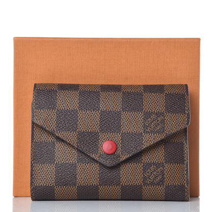 Louis Vuitton Damier Ebene Victorine Wallet Red 8 of 8