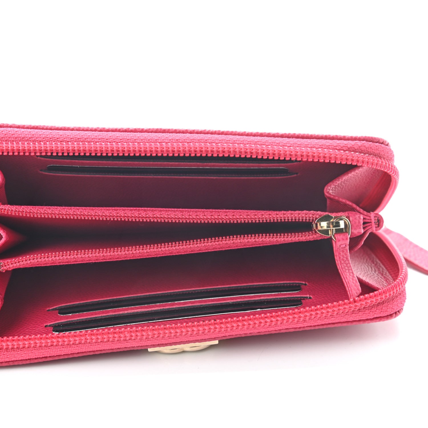 Chanel Caviar Quilted Small Boy Zip Around Wallet Fuchsia 5 of 8