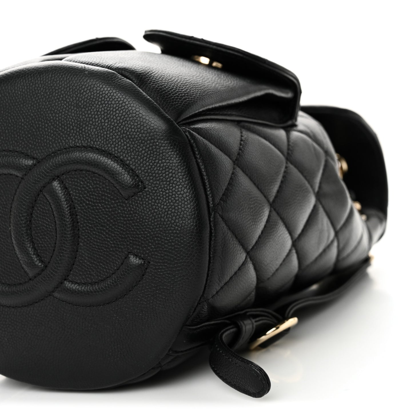 Caviar Quilted Pockets Backpack Black