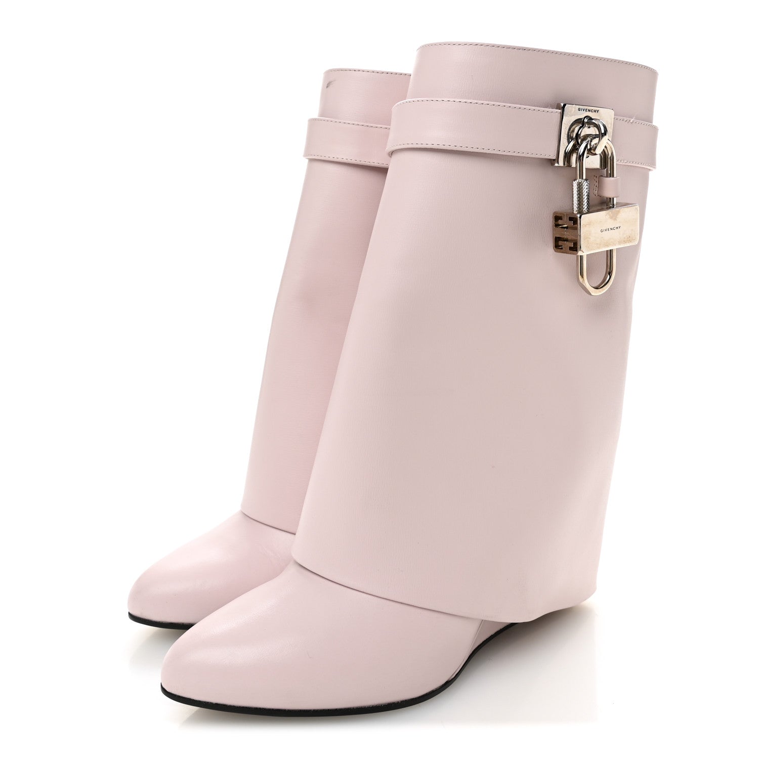 Givenchy Calfskin Shark Lock Ankle Boots 38.5 Light Pink 1813347