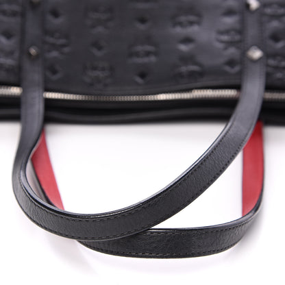 MCM Calfskin Ottomar Monogram Medium Klara Shopper Tote Black 8 of 12