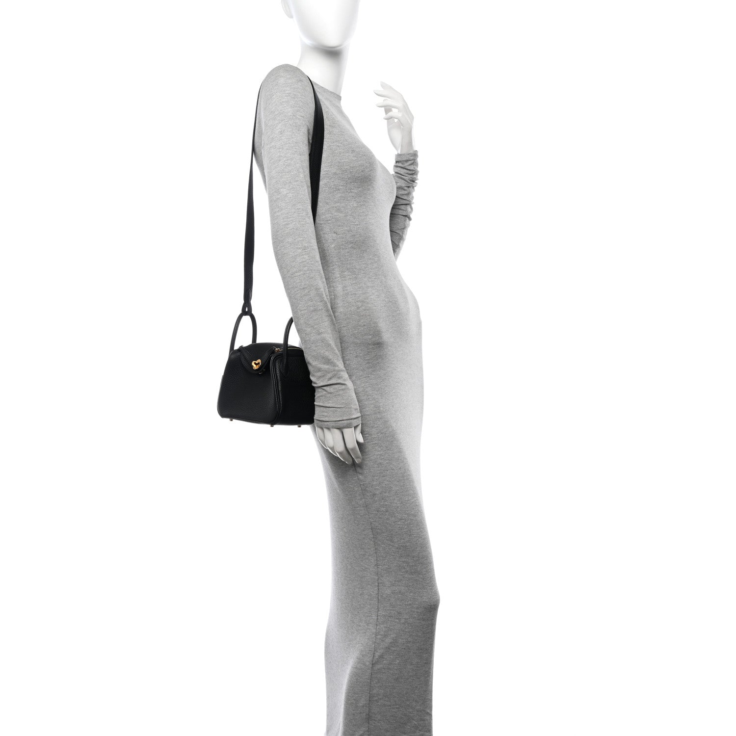 Hermes Taurillon Clemence Mini Lindy 20 Black 2 of 12