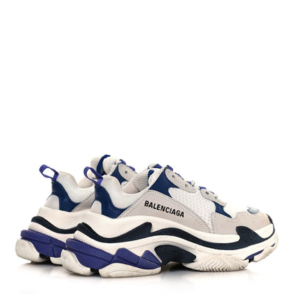 Balenciaga Mesh Nubuck Womens Triple S Sneakers 36 White Bleu Violet 4 of 11