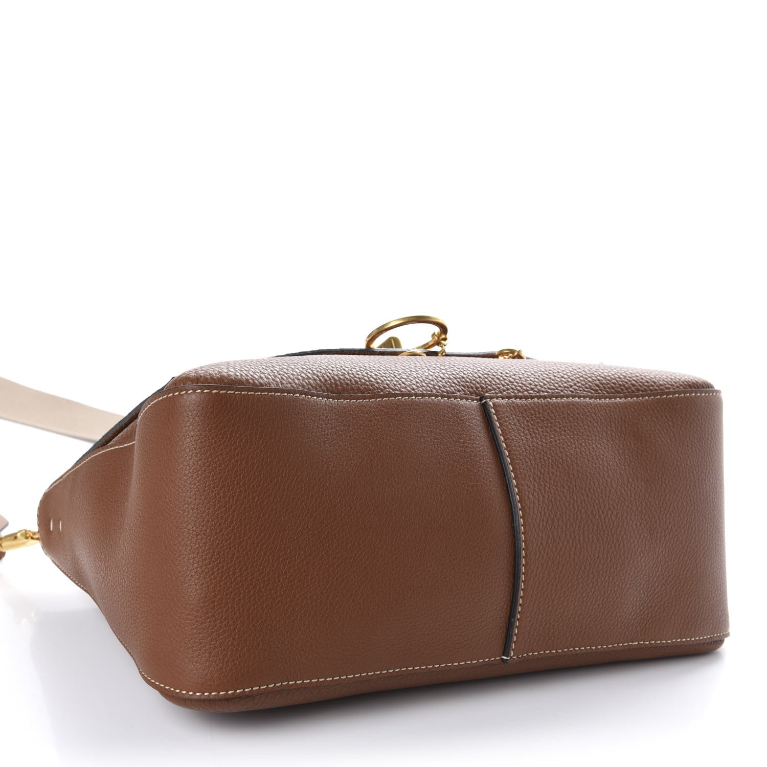 Valentino Garavani Grained Calfskin Large VRing Shoulder Bag Saddle Brown 4 of 9