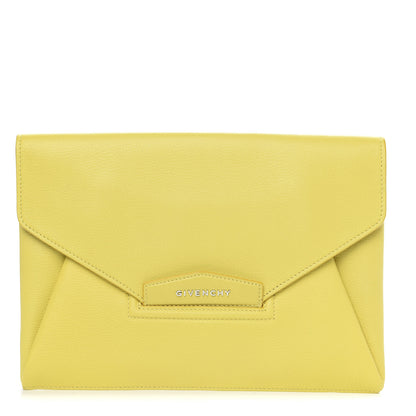 Givenchy Sugar Goatskin Medium Antigona Envelope Clutch Yellow 1 of 10