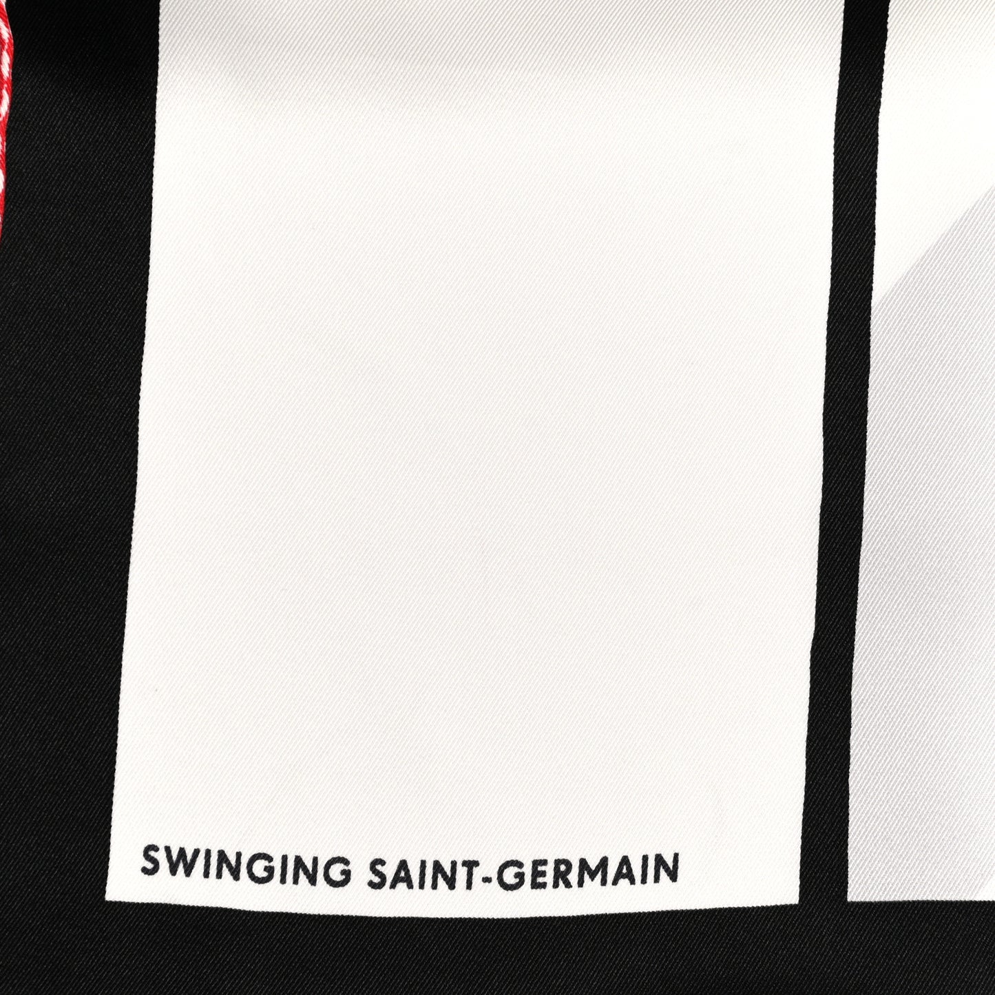 Silk Swinging Saint Germain Scarf 70 White Black Rouge
