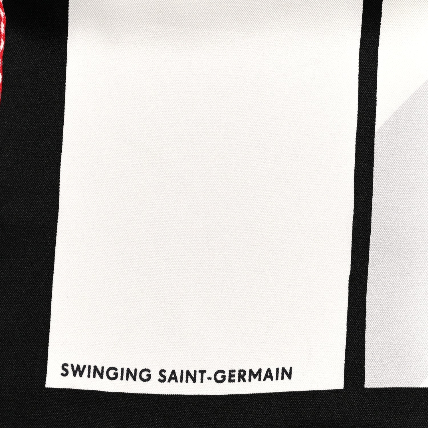Hermes Silk Swinging Saint Germain Scarf 70 White Black Rouge 5 of 7