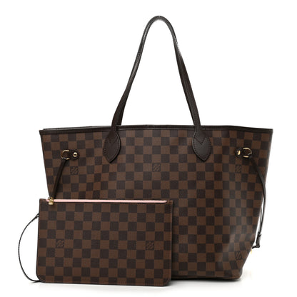 Louis Vuitton Damier Ebene Neo Neverfull MM Rose Ballerine 1 of 11
