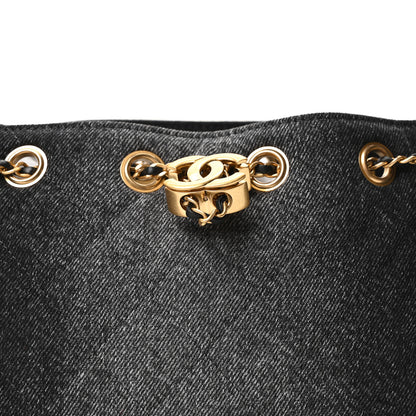 Chanel Washed Denim Quilted Mini Chanel 25 Handbag Black 15 of 19