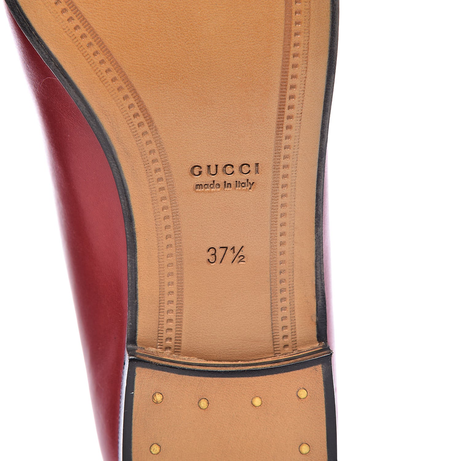 Gucci Calfskin Womens Jordaan Loafers 37.5 Hibiscus Red 8 of 13