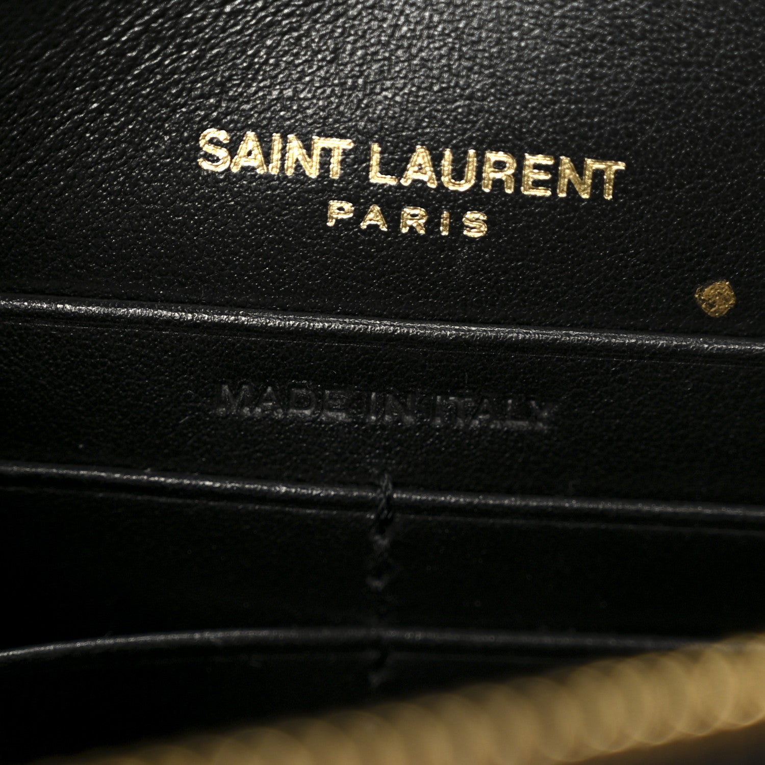 Saint Laurent Coated Bark Calfskin Sunset Chain Wallet  Black 7 of 10