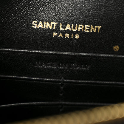Saint Laurent Coated Bark Calfskin Sunset Chain Wallet  Black 7 of 10