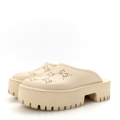 Gucci Rubber Monogram GG Go Through Platform Slide Clogs Mystic White 4 of 10