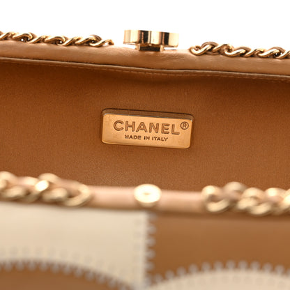 Chanel Lambskin CC Stitch Chain Around Clutch  Beige White 6 of 13