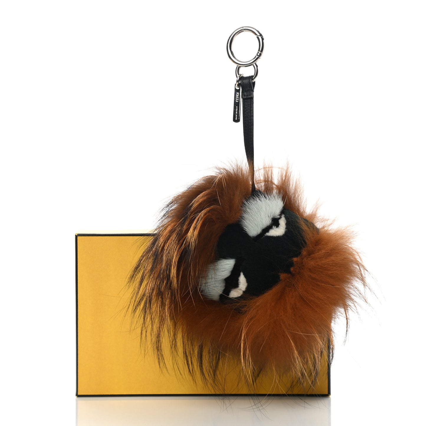 Fox Mink Rabbit Fur Vitello Flamingo Kooky Monster Bag Bug Charm Zucca Multicolor Black
