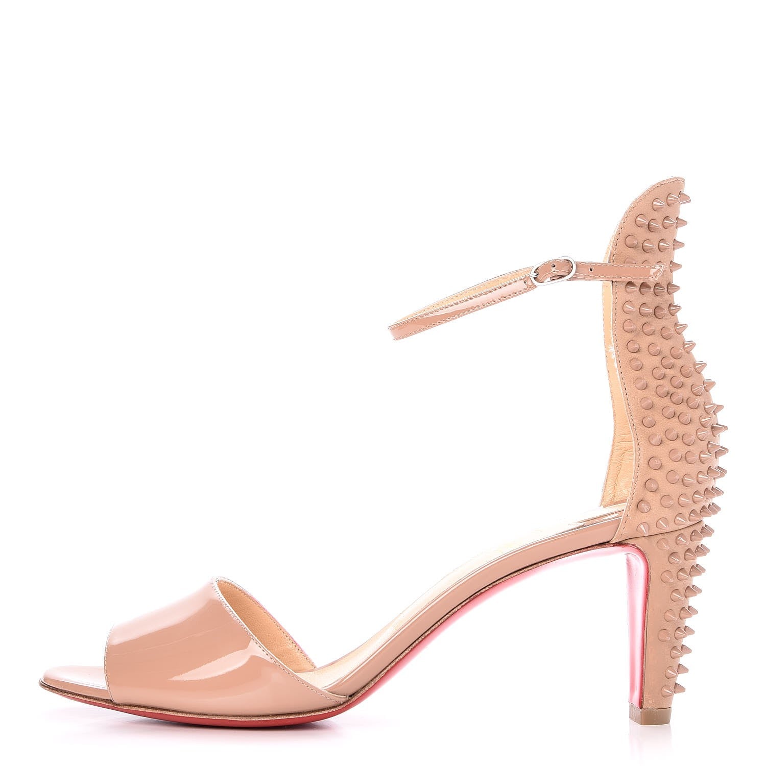 Christian Louboutin Patent Nappa Trezanita 70 Sandals 37.5 Nude 1 of 8