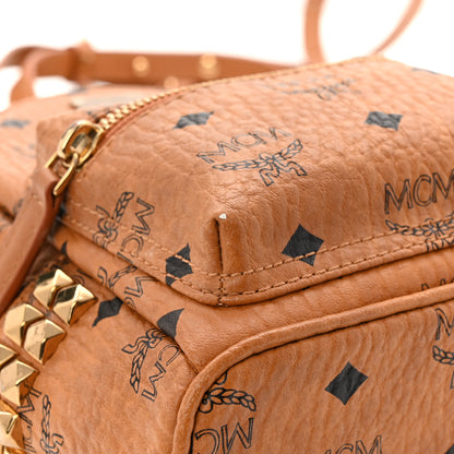 MCM Visetos Side Stud X-Mini Stark Bebe Boo Backpack Cognac 10 of 12