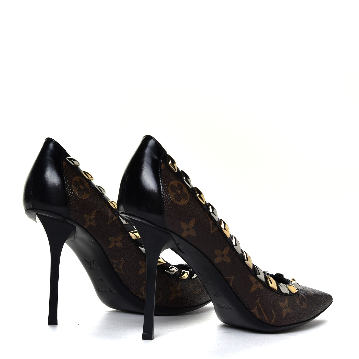 Louis Vuitton Calfskin Monogram Eldorado Pumps 40 Cacao 5 of 12