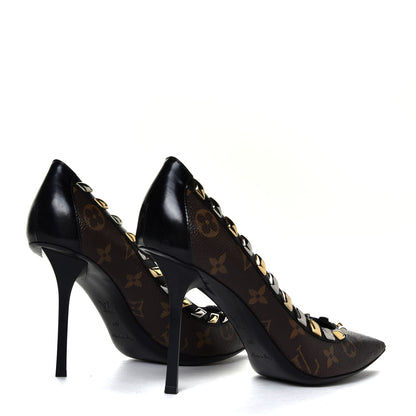 Louis Vuitton Calfskin Monogram Eldorado Pumps 40 Cacao 5 of 12