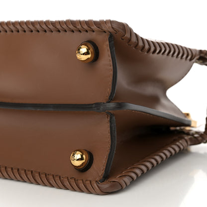 Fendi Vitello King Shiny Nappa Intreccio Petite Peekaboo I SEE U Satchel Gianduia 11 of 11