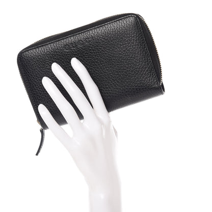 Gucci Pebbled Calfskin Zip Around Wallet Black 2 of 11