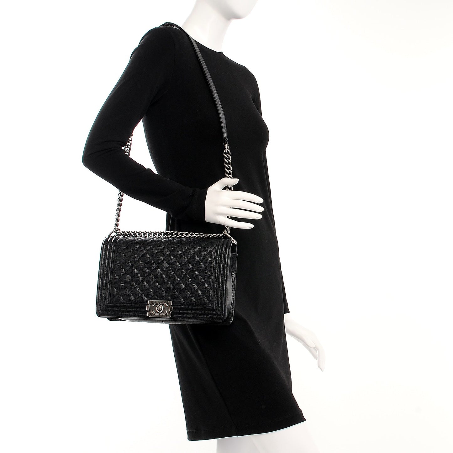 Caviar Quilted New Medium Boy Flap Black