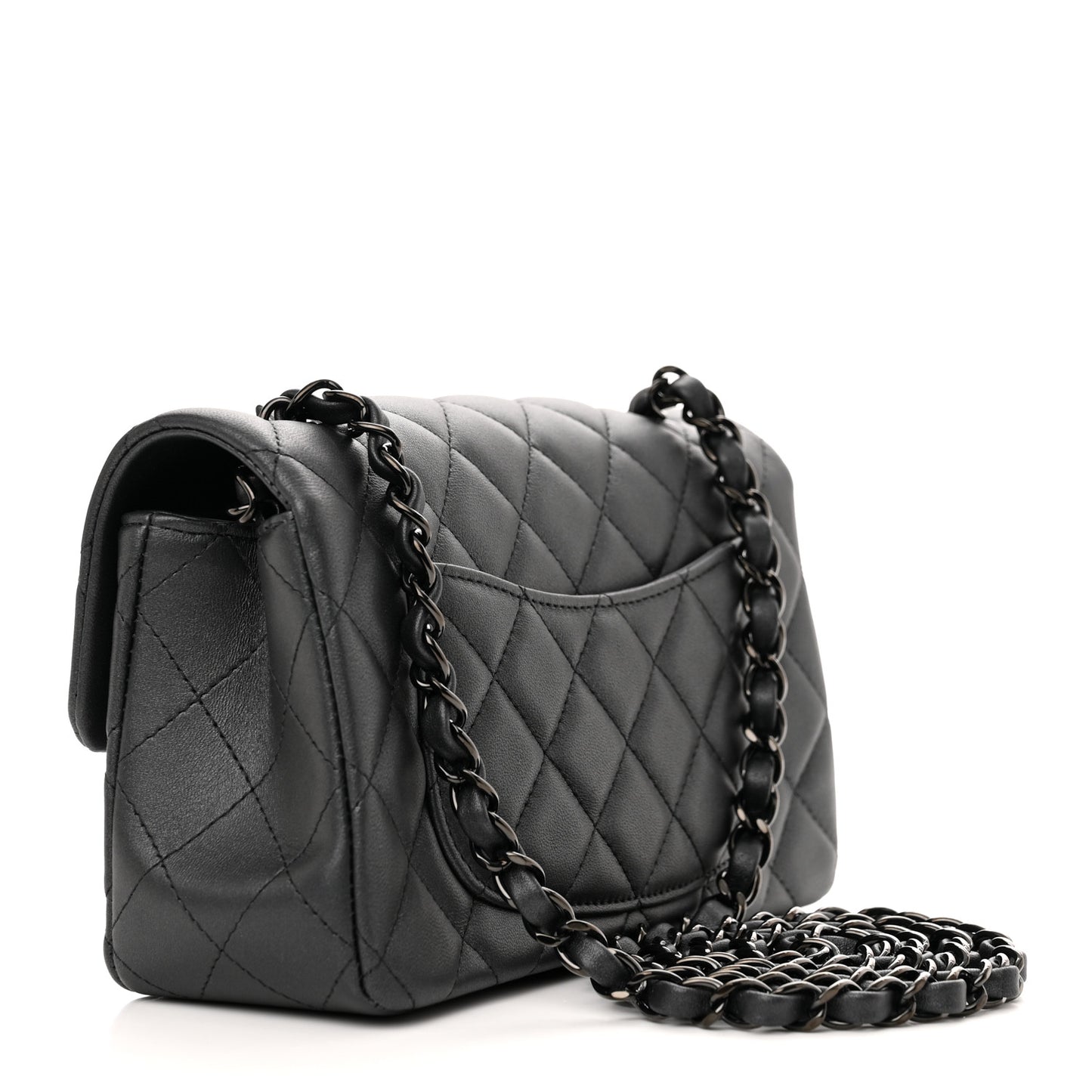 Lambskin Quilted Mini Rectangular Flap So Black