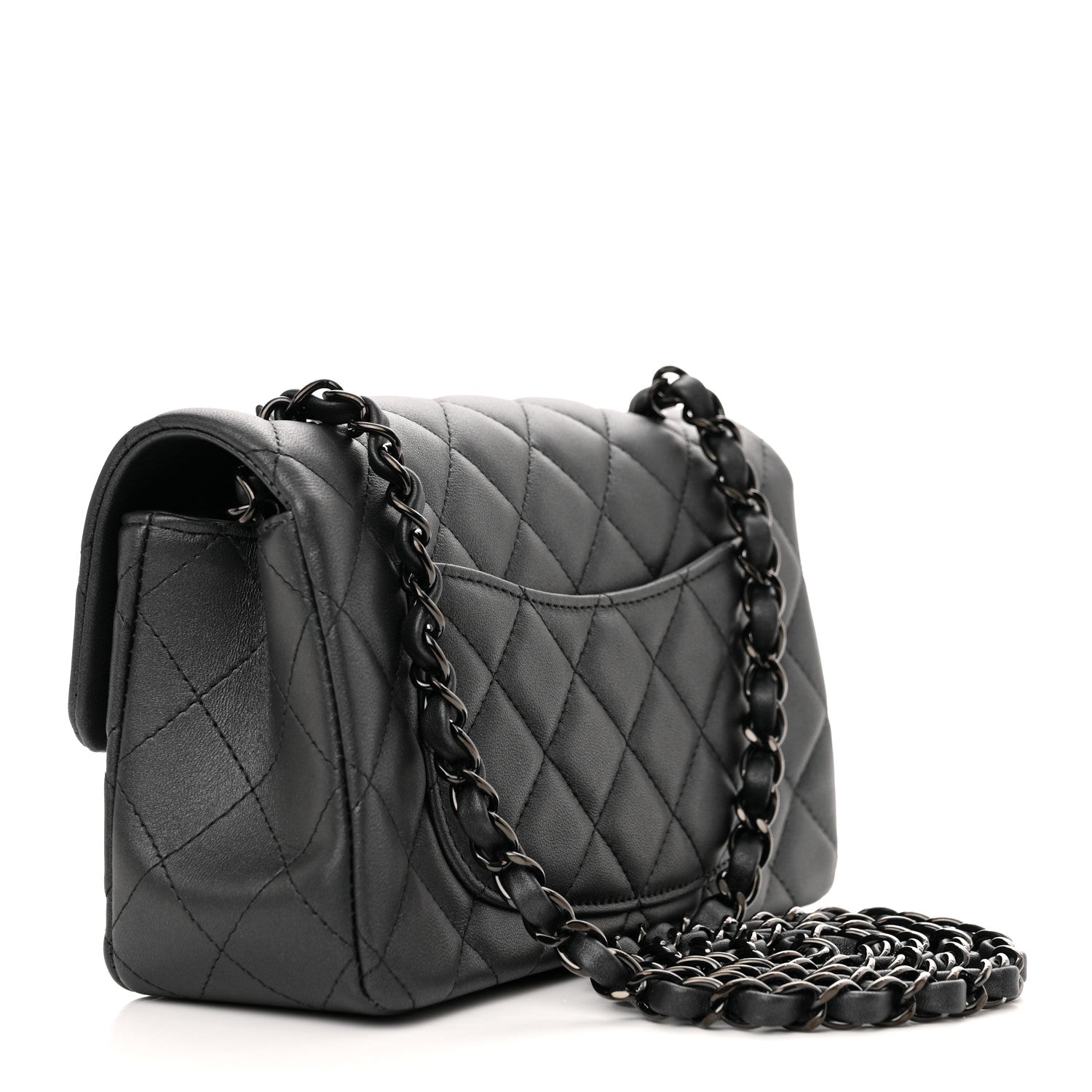 Chanel Lambskin Quilted Mini Rectangular Flap So Black 3 of 11