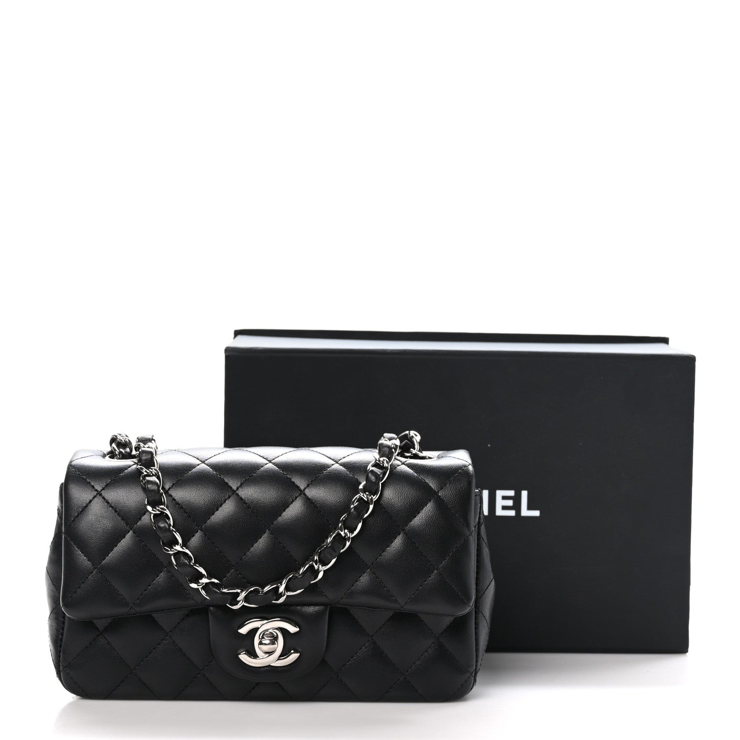 Chanel Lambskin Quilted Mini Rectangular Flap Black 11 of 11