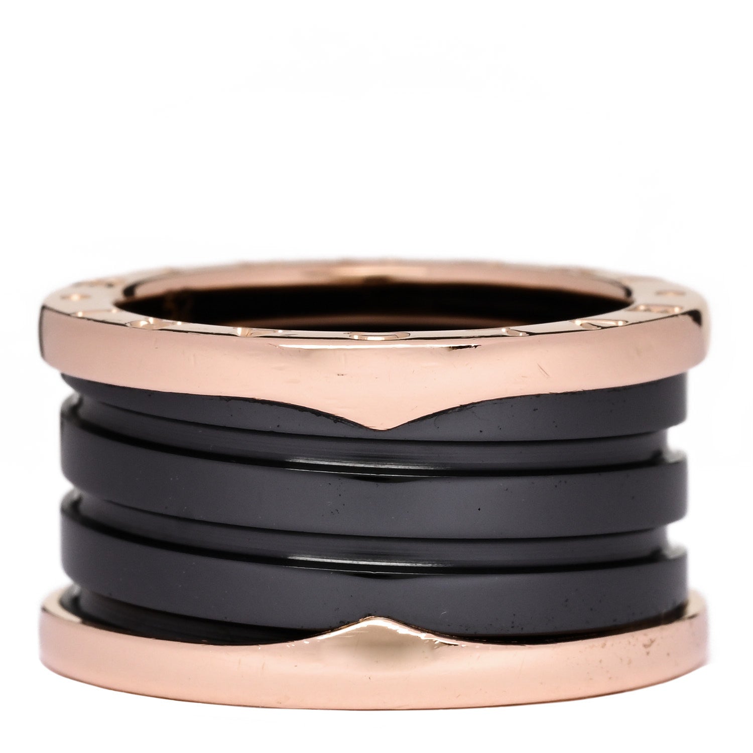 Bulgari 18K Rose Gold Black Ceramic B.Zero1 Four-Band Ring 52 6 3 of 6