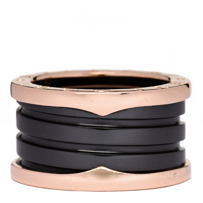 Bulgari 18K Rose Gold Black Ceramic B.Zero1 Four-Band Ring 52 6 3 of 6