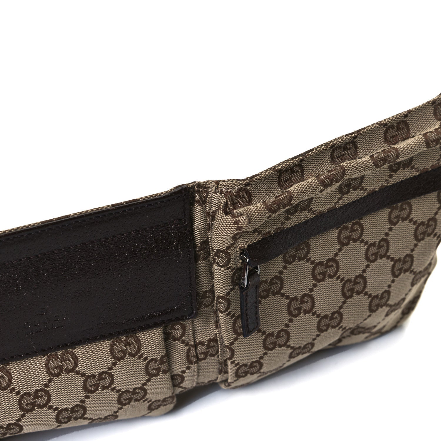 Gucci GG Monogram Web Double Pocket Belt Bag Dark Brown 21 of 25