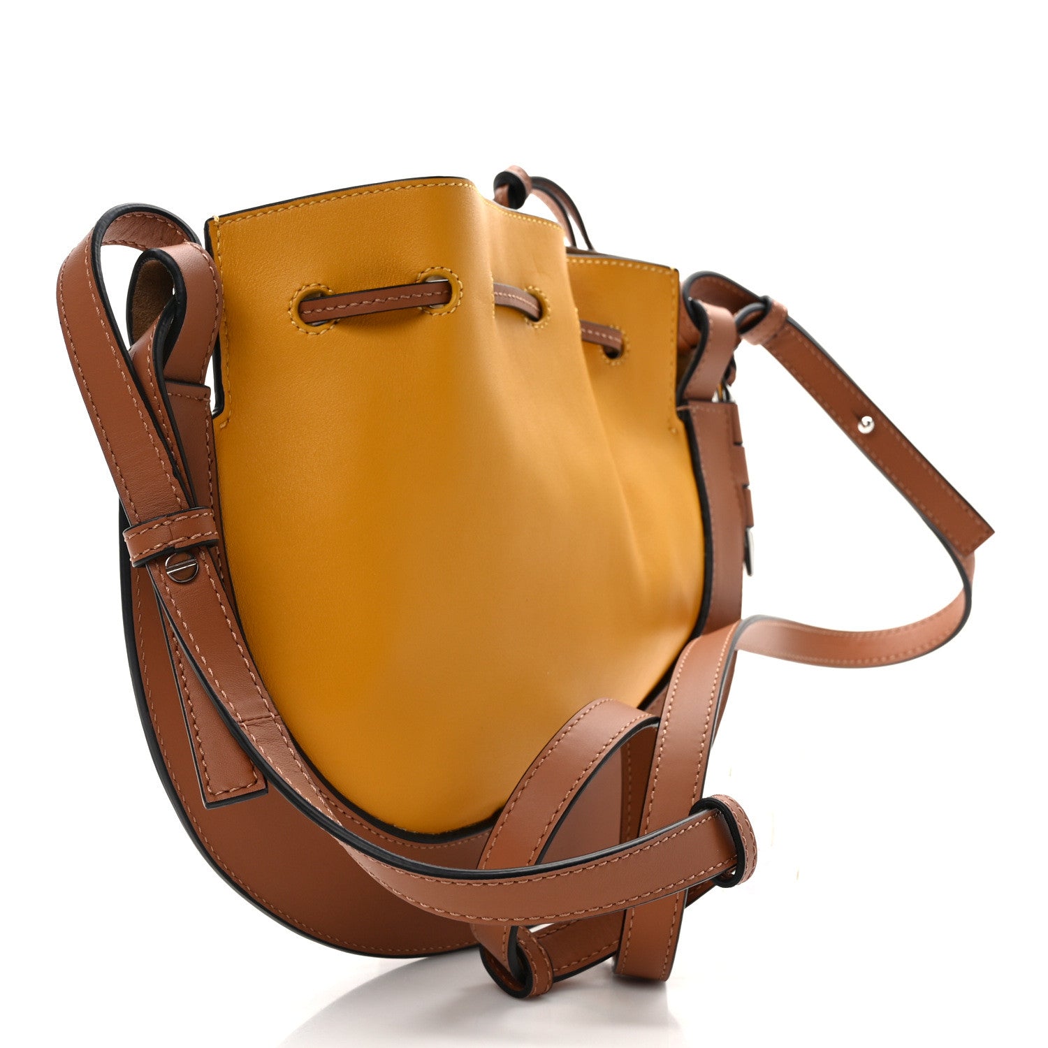 Loewe Nappa Colorblock Horseshoe Bag Yellow Tan 3 of 8