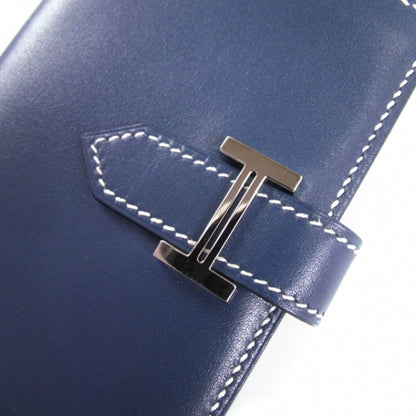 Hermes Leather Bearn Card Holder Bleu 5 of 7